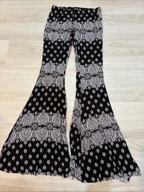 Wide flare patterned pants